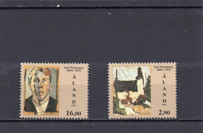 FINLAND/ALAND ISLANDS 1992 PAINTINGS SET OF 2 STAMPS MNH