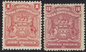 RHODESIA 1898 ARMS 1D AND 3D