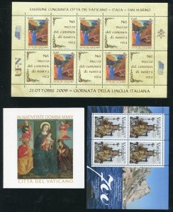 Vatican City 1402, 1426, 1433a Stamp Sheets and Booklet MNH 2009