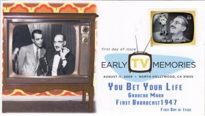 AO-4414h-1, 2009, Early TV Memories, FDC, Add-on Cachet, Digital Color Postmark,