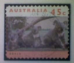 Australia, Scott #1294C, used(o), 1995, Wildlife: Koala Family, 45¢