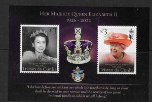 TRISTAN DA CUNHA 2023 QUEEN ELIZABETH 1926-2023 M/S MNH