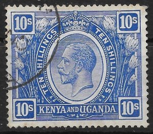 KENYA, UGANDA & TANGANYIKA SG94 1922 10/= BRIGHT BLUE USED