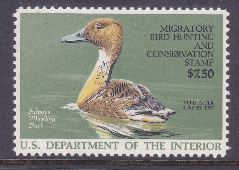 US RW53 MNH 1986 $7.50 Fulvous Whistling Duck Hunting Stamp