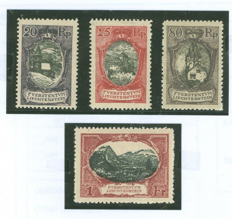 Liechtenstein #63-4/68-9 Unused Single