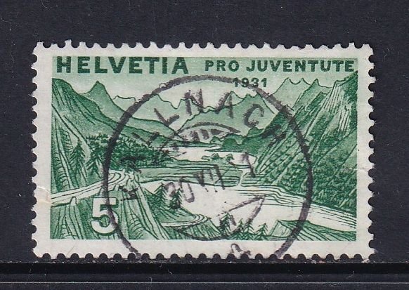 Switzerland   #B57 used  1931  Pro Juventute  5c Lake Silvaplana