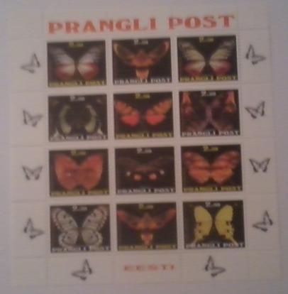 PRANGLI POST SHEET BUTTERFLIES INSECTS 