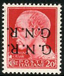 GNR Cent. 20 n. 473c double overprint upside down