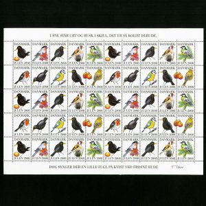 Denmark 2008 Popular Bird Stamp Sheet Of 50