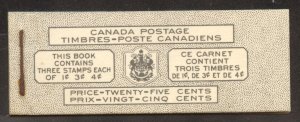 Canada Scott 328a MNHOG Complete Booklet - 1953 Queen Elizabeth II - SCV $9.00