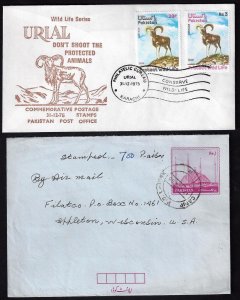 PAKISTAN 1960's 70's OFFICIAL ON PAKISTAN STATE SERVICE COVER + UPRATED AIR LETT