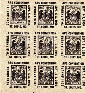 70th Annual APS Convention St Louis Mound City Club Show 1956 StL Bear Sheet