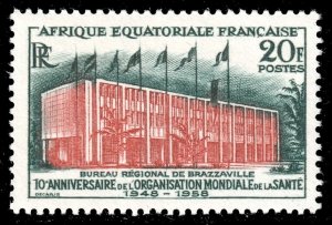 French Equatorial Africa #199  MNH - WHO Building (1958)