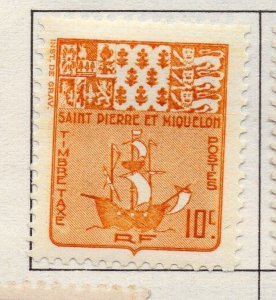 St Pierre and Miquelon 1946-49 Early Issue Fine Mint Hinged 10c. 194887