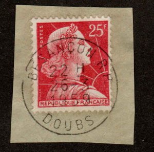 France  #756, Used, Postmark BESANÇON, DOUBS, 26-3-1959