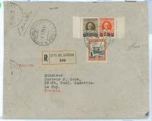 P0273 - VATICAN - Postal History - Provisional set on COVER to FRANCE Sass# 37/8-