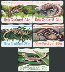 New Zealand 803-807, MNH. Michel 901-905. Hamilton's frog, Skink, Gecko. 1984.