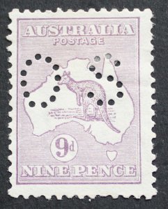 Australia 1914 Nine Pence Kangaroo Official SG O24 mint