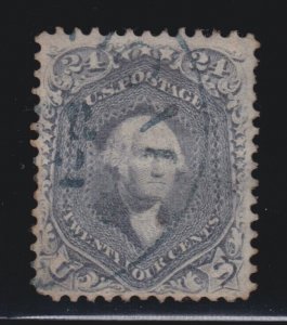 US 70b 24c Washington 'Steel Blue' with Blue CDS Cancel VF SCV $850