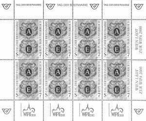 Austria 1725 MNH Blue print sheet Stamp Day 1997
