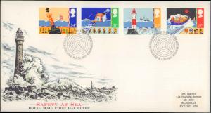 Great Britain, Worldwide First Day Cover, Lighthouses, Space, Maritime
