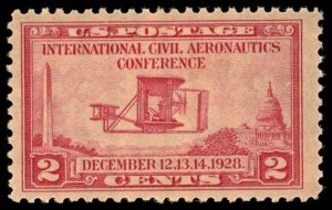 US Sc 649 MLH - 1928 2¢ - Intn'l Civil Aeronautics Conf.