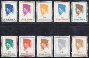 Indonesia Pres. Sukarno (Scott #616-25) MVLH 