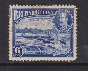 British Guyana  #214  used  1934  shooting logs over falls  6c