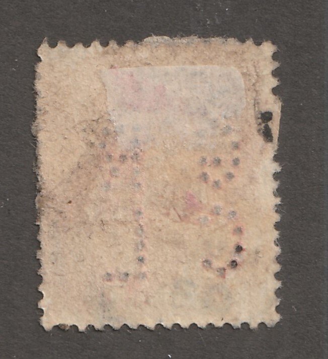 Great Britain stamp, Scott#129,  used, hinged, perfin, #gb-129