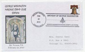 Cover / Postmark USA 2010 George Washington - Masonic Stamp Club