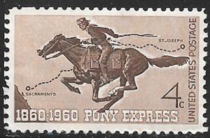 Scott 1154 4¢ Pony Express Single, MNH