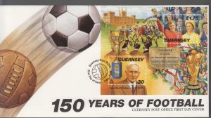 Guernsey 1998 Football Miniature Sheet on Official FDC