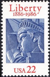 SC#2224 22¢ Statue of Liberty, 100th Anniversary Single (1986) MNH