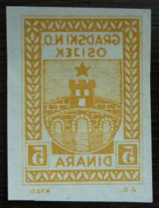 CROATIA IN YUGOSLAVIA - CITY OSIJEK - LOCAL REVENUE STAMP - PROOF! kroatien J12