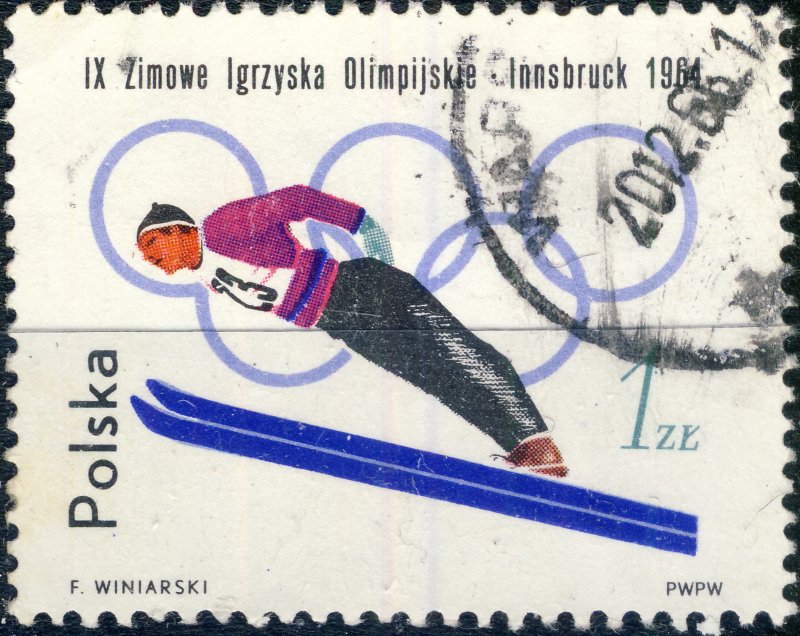 POLAND / POLEN - 1964 Mi.1461A 1Zl Winter Olympics (Ski Jumping) - VF Used (a)