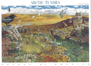 US 3802 - Pane of 10 - 37¢ Stamps - Arctic Tundra.  FREE SHIPPING!!