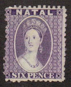 Natal Queen Victoria 6 P Violet (Scott # 16) MLH