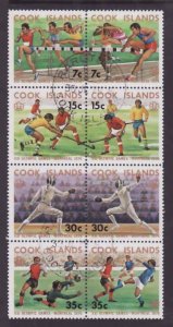 Cook Is.-Sc#454c- id9-used block of 8-Sports-Montreal Olympics-1975-