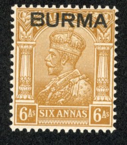 Burma 10 MH 1937 6a bister