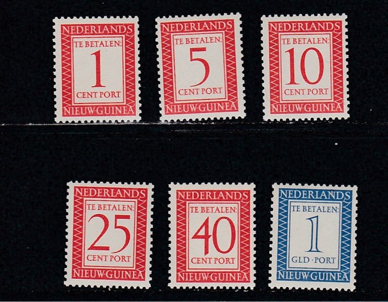 Netherlands New Guinea # J1-6, Postage Due Numerals, Mint NH, 1/2 Cat.