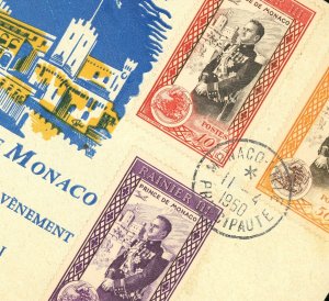 MONACO #247-249 Prince Rainier III FDC First Day Issue Cover Postage 1950 Europe