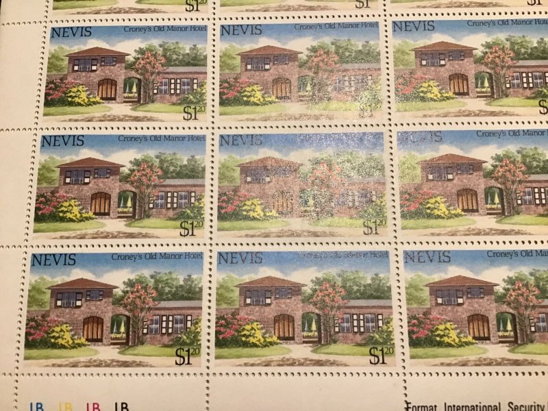 Nevis Croney’s Old Manor Hotel  MNH full Stamps Sheet folded Ref 49787