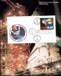 1983 STS-8 Challenger Sc 1909 Eagle Moon $9.35 flown cover in 6 sided folio