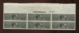 RS216P3 Private Die Revenue Proof on India Top Margin Plate Block of 6 Stamps