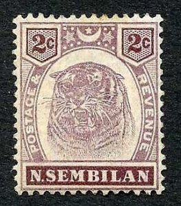 Negri Sembilan SG6 2c dull purple and brown M/M (toned) Cat 35 pounds