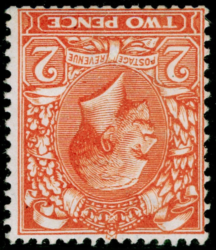 SG368Wi, 2d orange, DIE I, M MINT. Cat £12. WMK INVERTED.