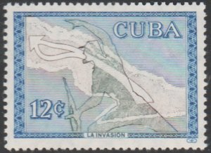 1960 Cuba Stamps Sc 628 Map of Cuba and Rebel  NEW
