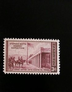 1946 3c Santa Fe, Kearny Expedition, Stephen Watts Scott 944 Mint F/VF NH