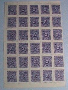 EL-SALVADOR-1898-SC#J36 OVER 100 YEARS OLD- POSTAGE DUE-MNH HALF SHEET-VF