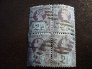 Stamps - Great Britain - Scott# 114 - Used Block of 4 Stamps